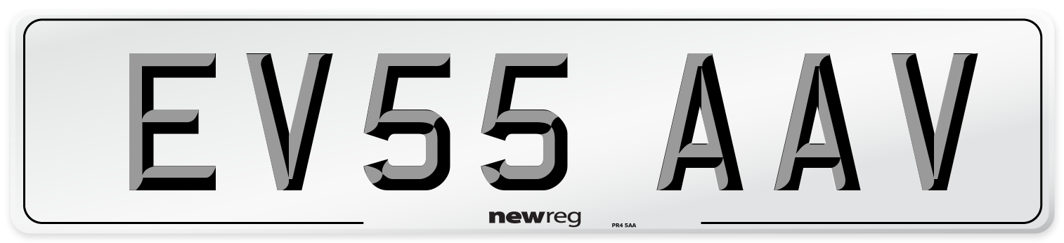 EV55 AAV Number Plate from New Reg